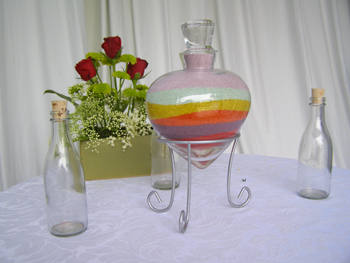 Heart Vase for Unity Sand Ceremony with Blended Family